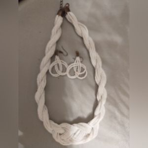 Beaded necklace and earrings set